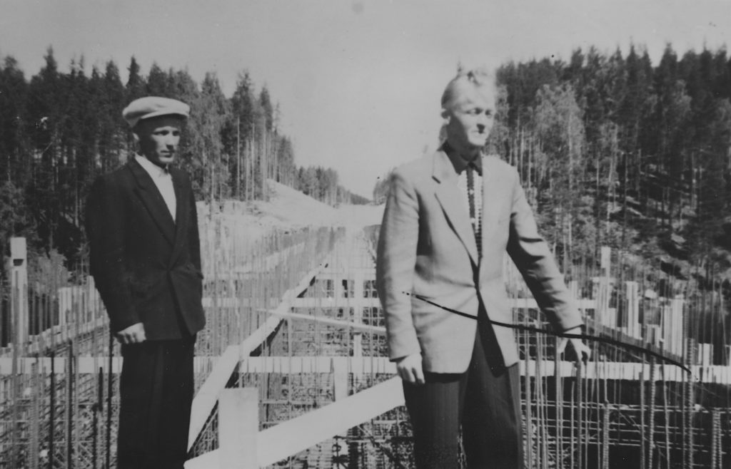 Syrjäsalmen sillan rakennustyömaa 1958-1959