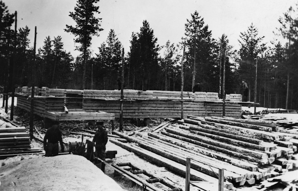 Kontiolan maamiesseurantalon rakennustyö 1930-luvulla